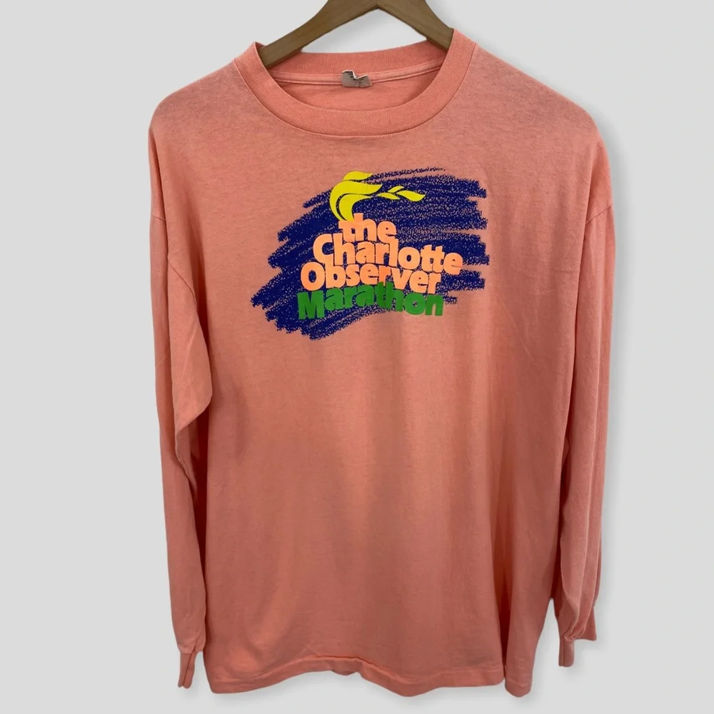 Vintage 80s 90s Charlotte Observer Marathon Long Sleeve T-shirt